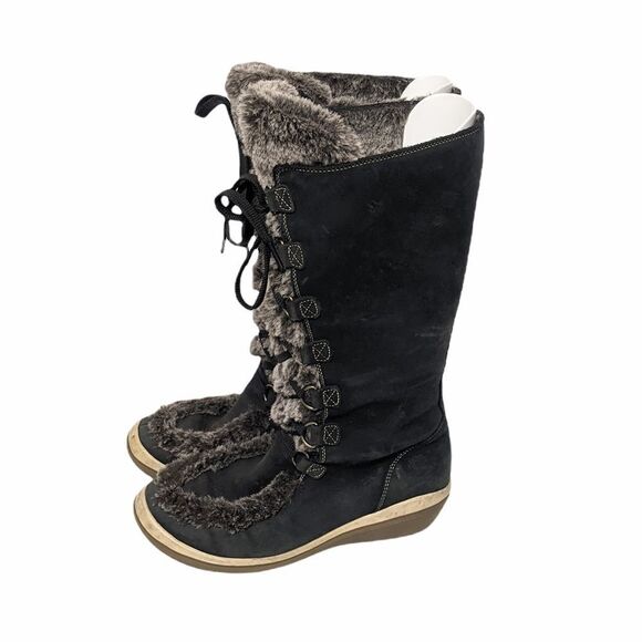 TIMBERLAND Suede Leather Faux Fur Lace-Up Boots - Picture 3 of 10